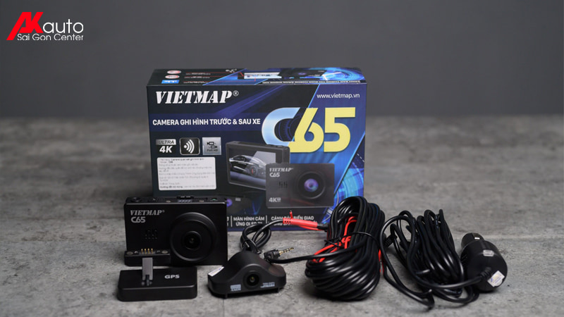 bộ sản phẩm camera hành trình Vietmap c62s