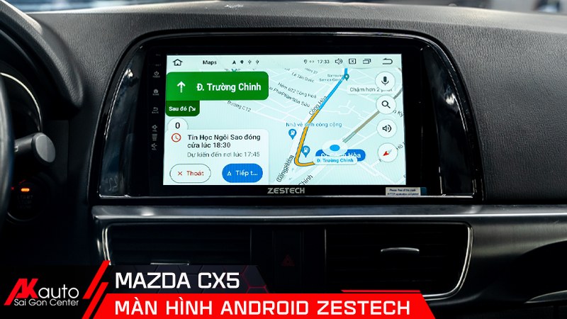dẫn đường google map trên màn hình zestech