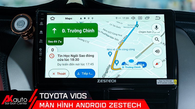 dẫn đường google map màn hình zestech xe vios