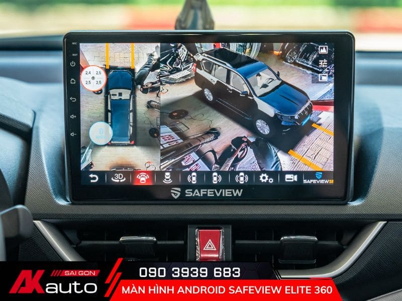 Màn hình ô tô Safeview Elite 360 hiển thị thông tin an toàn