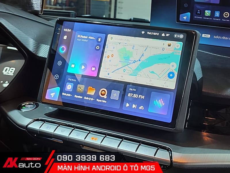 Màn hình android ô tô MG5 được lắp tại AKauto