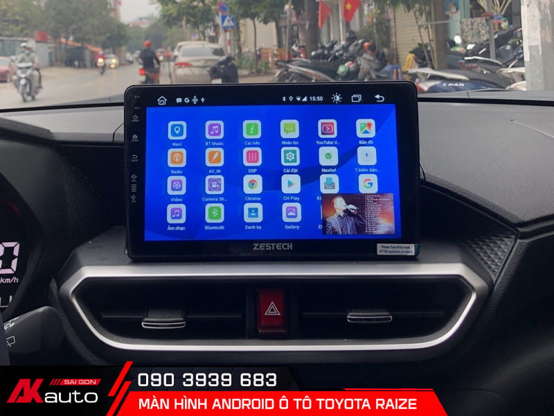 Màn hình android Toyota Raize lắp tại AKauto