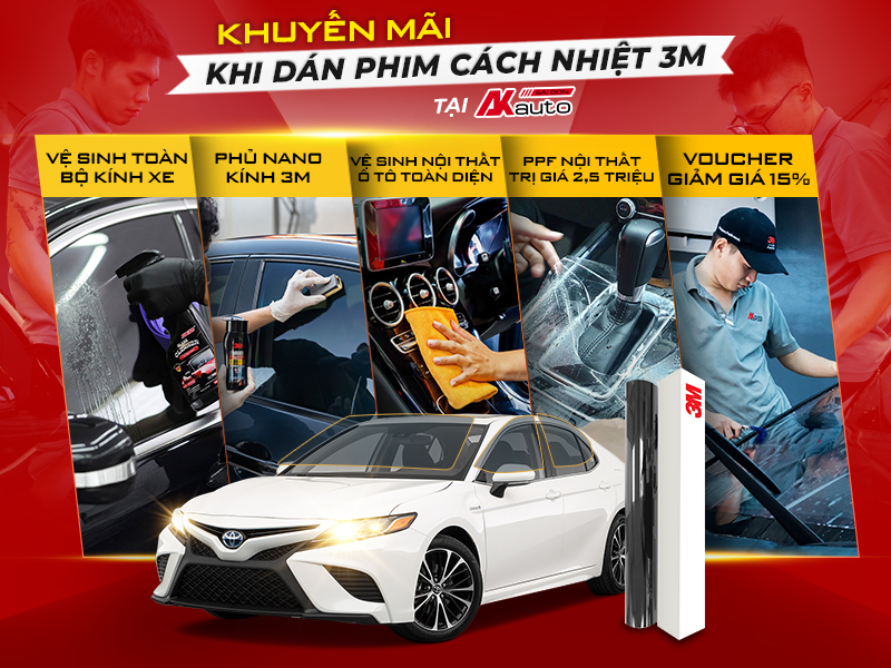 AKauto khuyến mãi khi dán phim cách nhiệt 3M