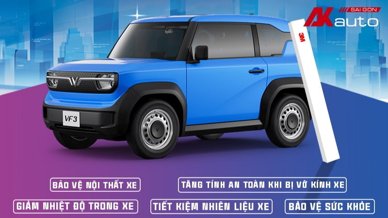 Trang bị phim cách nhiệt cho VF3 không chỉ bảo vệ xe mà còn bảo vệ sức khỏe cho chủ xe