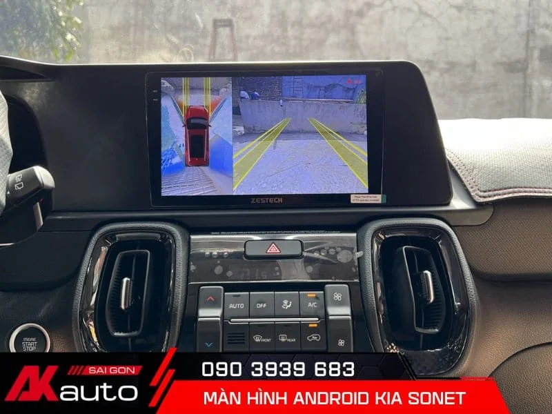 Màn hình android ô tô Kia Sonet tích hợp camera 360