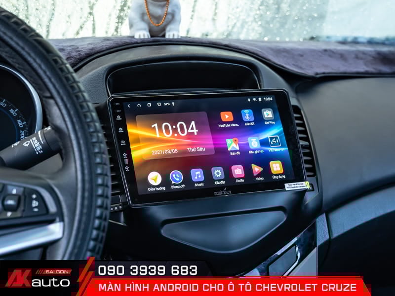 Màn hình android ô tô Chevrolet Cruze có thiết kế vừa vặn