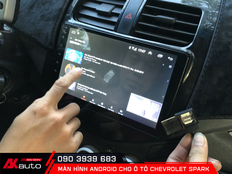Lắp đặt màn hình android Chevrolet Spark tận nhà