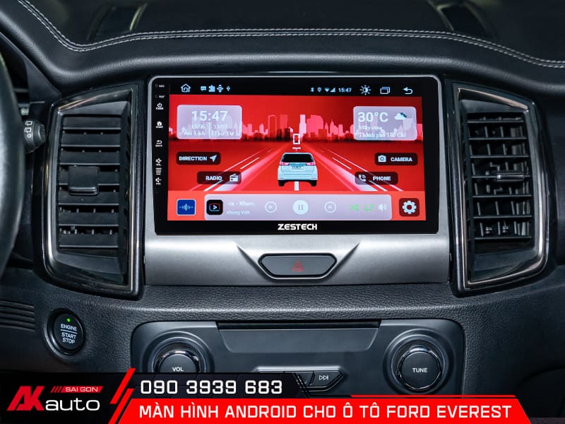 Nâng cấp màn hình android cho ô tô Ford Everest bản Ambiente