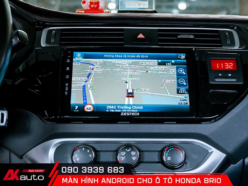 Bản đồ Vietmap trên màn hình android ô tô Honda Brio