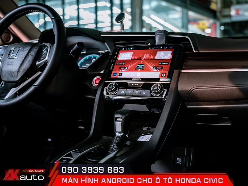 Màn hình android ô tô Honda Civic sở hữu cấu hình mạnh mẽ
