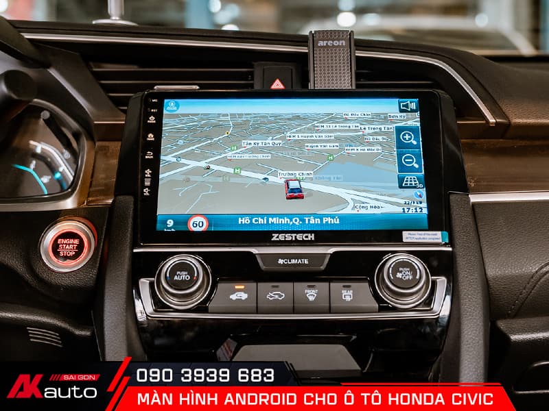 Màn hình ô tô Honda City tích hợp GPS dẫn đường chính xác