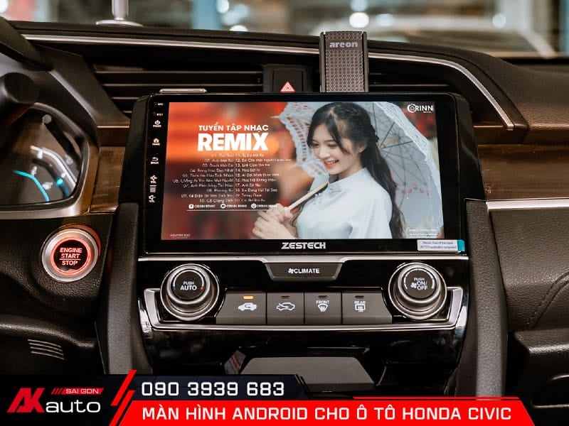 Giải trí đỉnh cao trên màn hình android ô tô Honda Civic