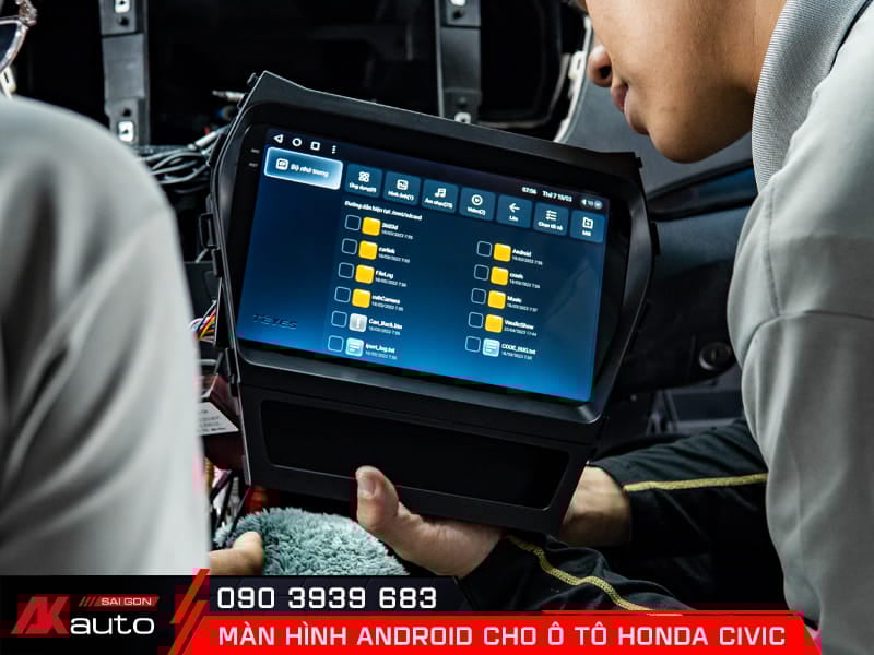 Quy trình lắp màn hình android ô tô Honda Civic