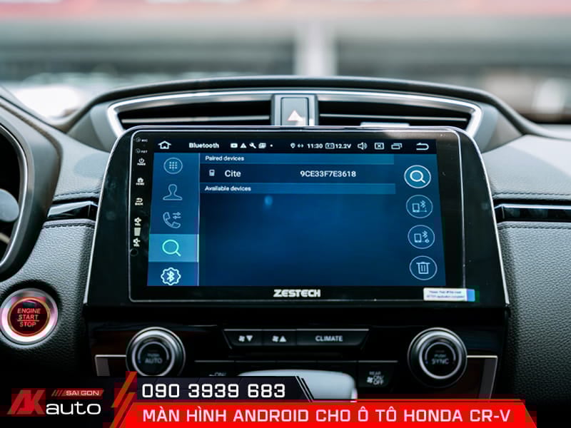Màn hình android Honda CRV hỗ trợ kết nối bluetooth