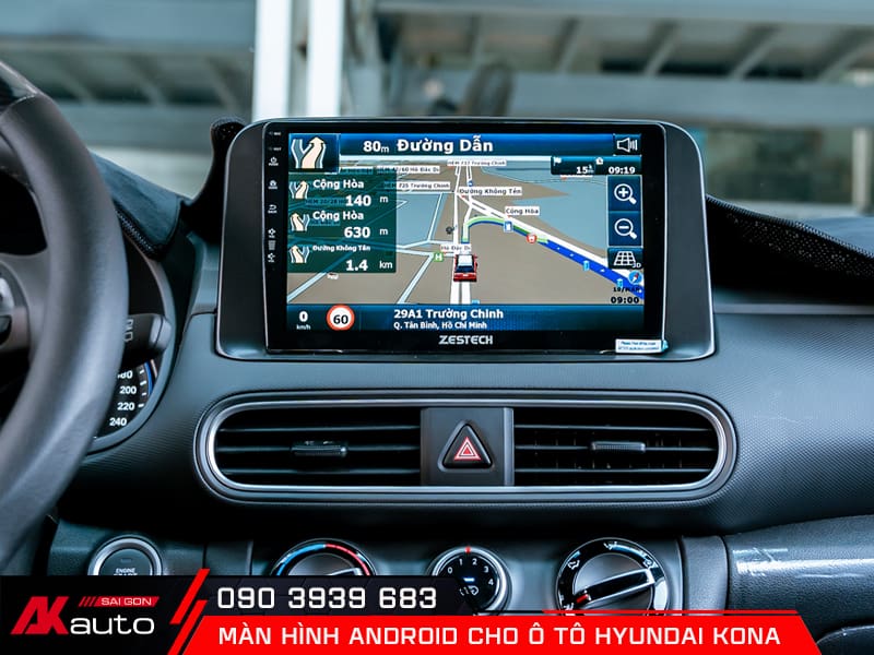 Sử dụng bản đồ Vietmap trên màn hình xe Kona