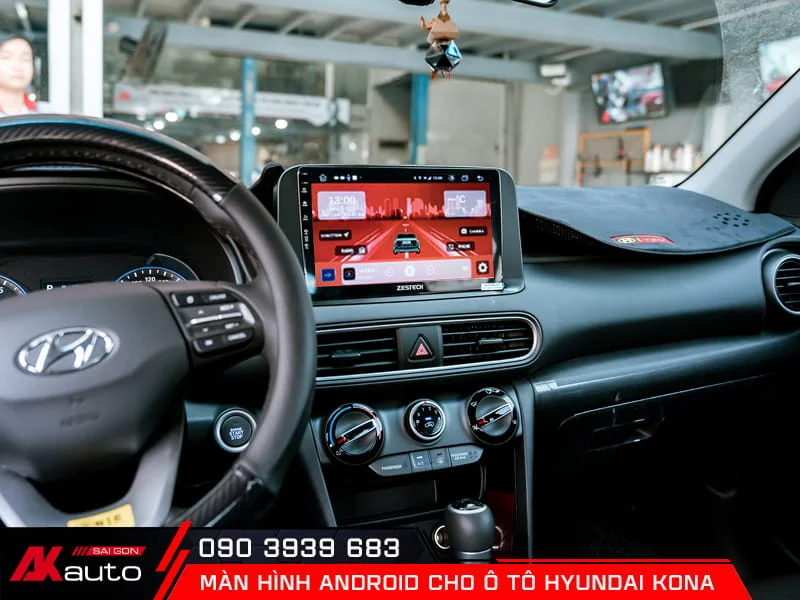 Màn hình android Hyundai Kona giúp tăng thẩm mỹ cho khoang nội thất