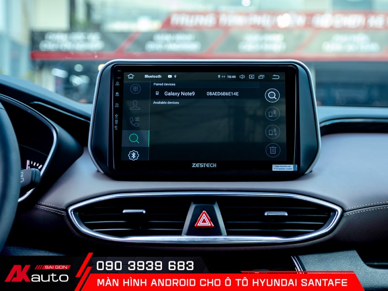 Nâng cấp màn hình android sang trọng cho ô tô Hyundai Santafe