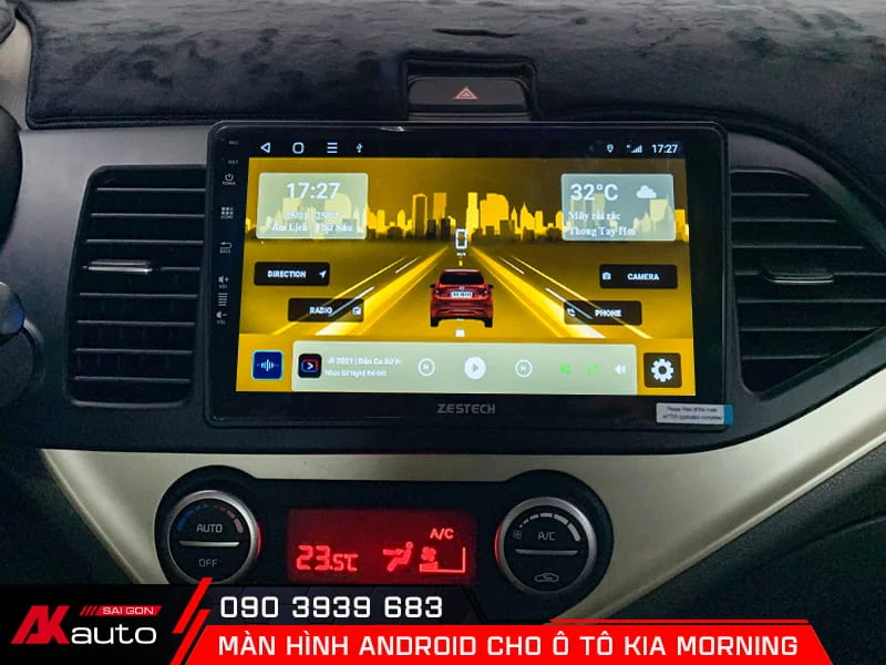 Nâng cấp màn hình android cho ô tô Kia Morning
