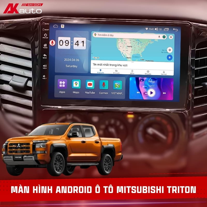 Màn hình Android ô tô Mitsubishi Triton chính hãng