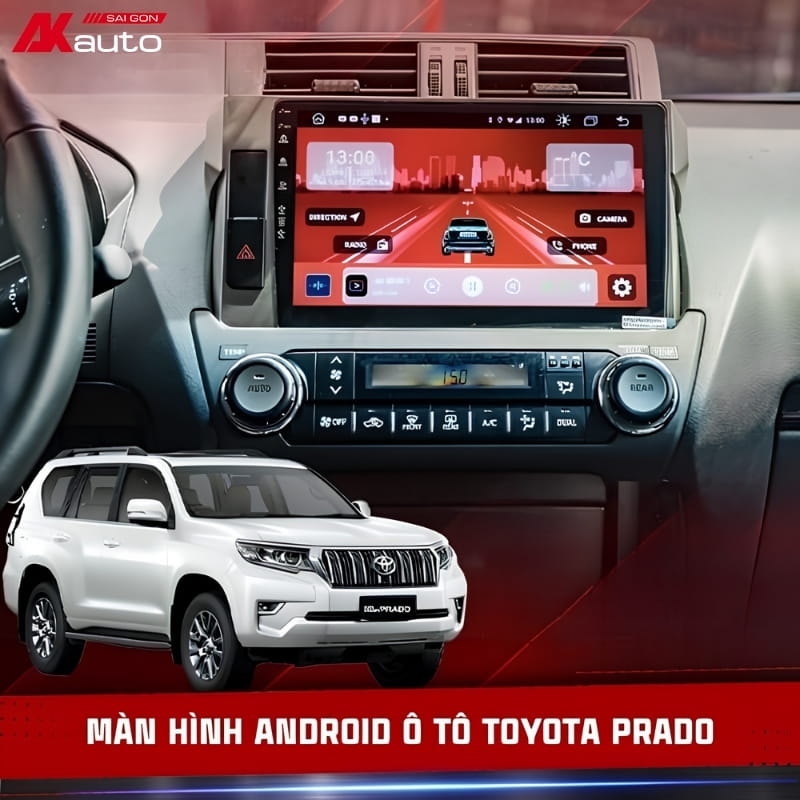 Màn hình Android ô tô Toyota Prado chính hãng