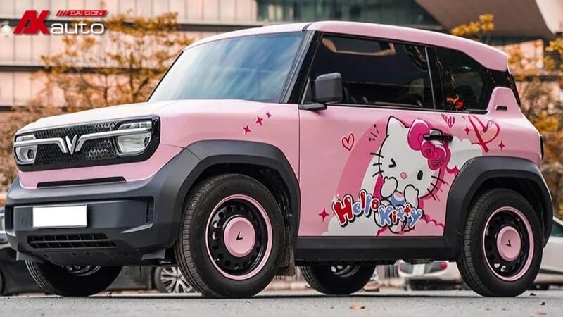 Mẫu tem dán cho VF3 hoạt hình Hello Kitty dễ thương