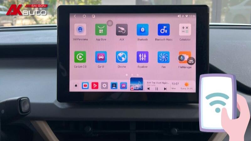 MHU Android cho xe VF3 kết nối linh hoạt