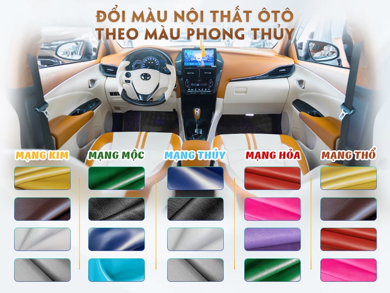Đổi màu nội thất ô tô theo màu phong thủy - AKauto