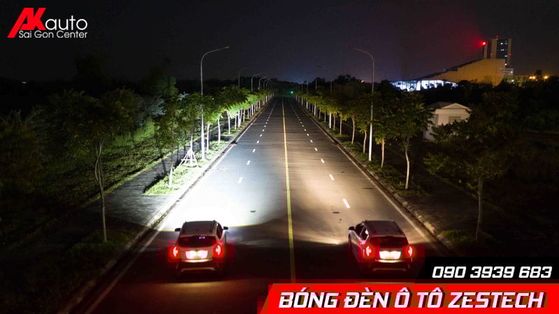 so sánh mức chiếu sáng đèn zestech và halogen