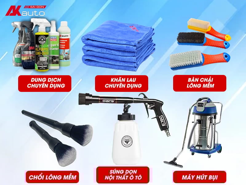 Vệ sinh nội thất ô tô tại nhà cần chuẩn bị gì