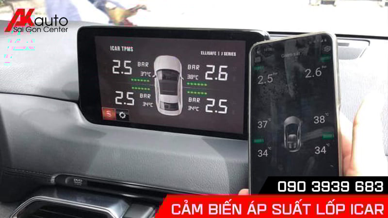 Kết nối cảm biến áp suất lốp Icar với điện thoại