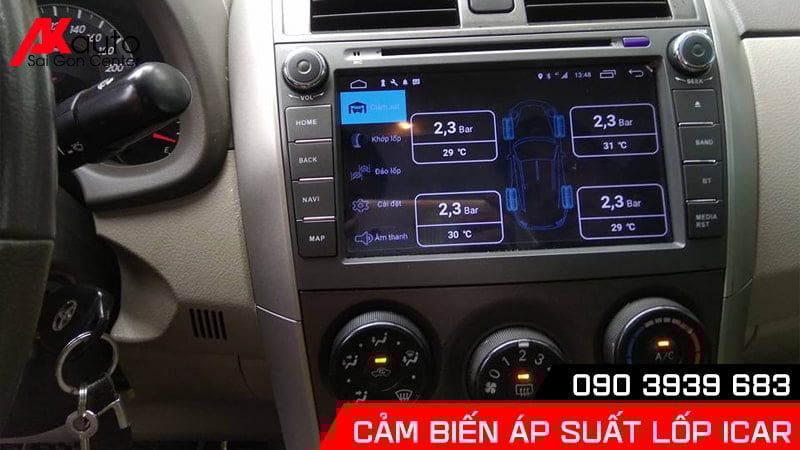 Cảm biến áp suất lốp Icar kết nối màn hình zin