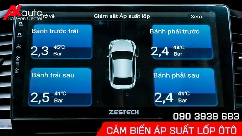Áp suất lốp tích hợp màn hình android