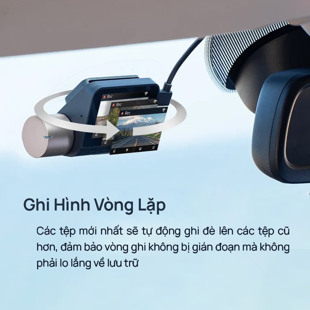 Camera Hành Trình 70mai trang bị tính năng ghi hình vòng lặp thông minh
