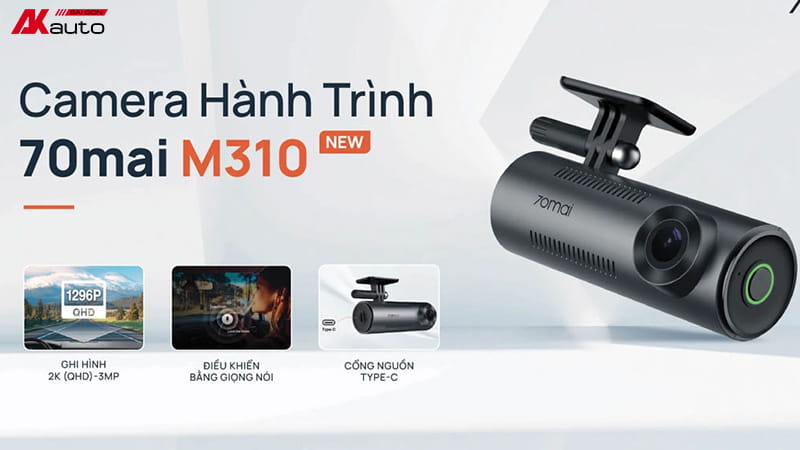 Camera hành trình 70mai M310 ghi hình 2K, hỗ trợ quan sát ngày và đêm rõ ràng