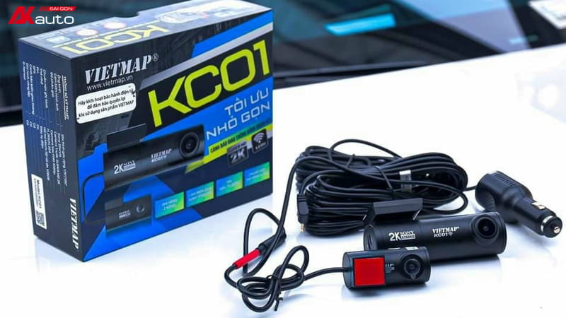 Camera Vietmap KC01 ghi hình 2K, hỗ trợ bảo vệ xe và lái xe an toàn