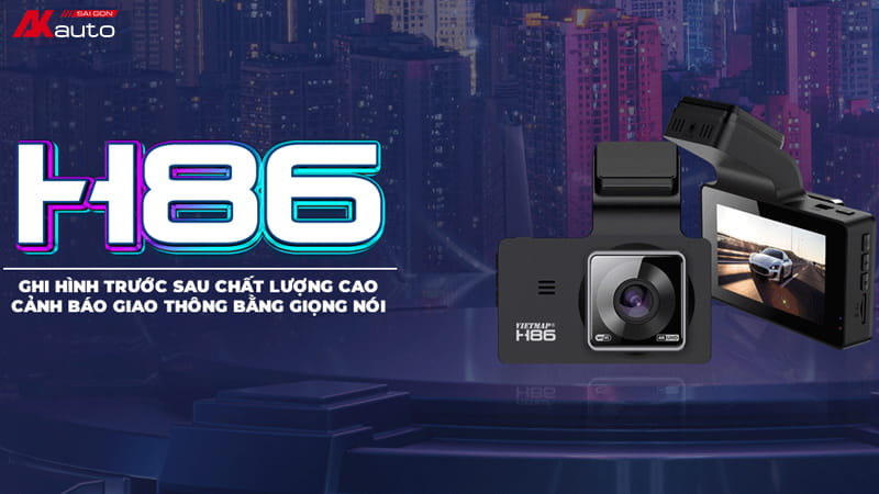 Camera hành trình ô tô 4K Vietmap H86 ghi hình kép