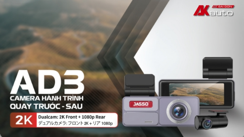 Camera hành trình Jasso JAS-AD3 quay 4K rõ nét, hỗ trợ lái xe tiện lợi