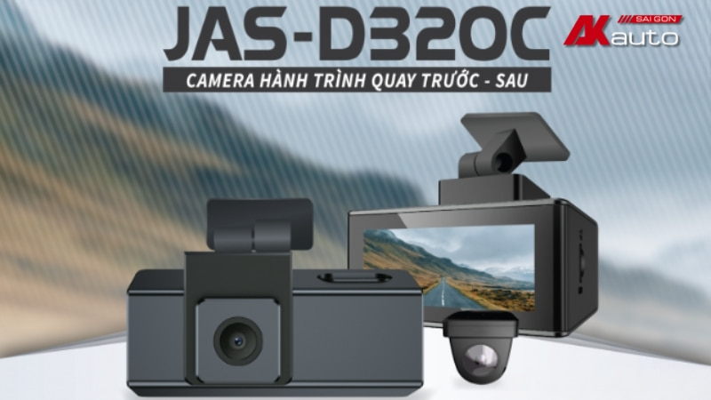 Camera hành trình Jasso JAS-D320C hỗ trợ ghi hình trước sau, dễ lắp đặt trên xe