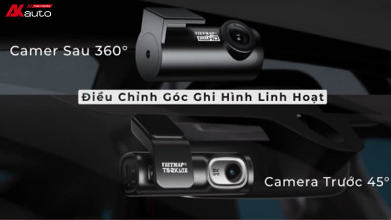 Camera hành trình Vietmap TS-2K hỗ trợ ghi hình trước và sau