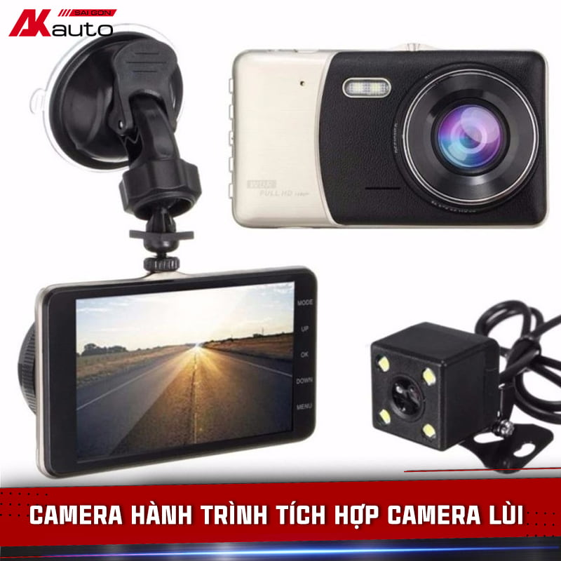 Camera hành trình tích hợp camera lùi