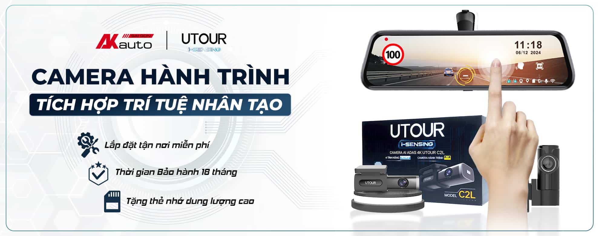 Banner camera hành trình trình Utour tại AKauto - desktop