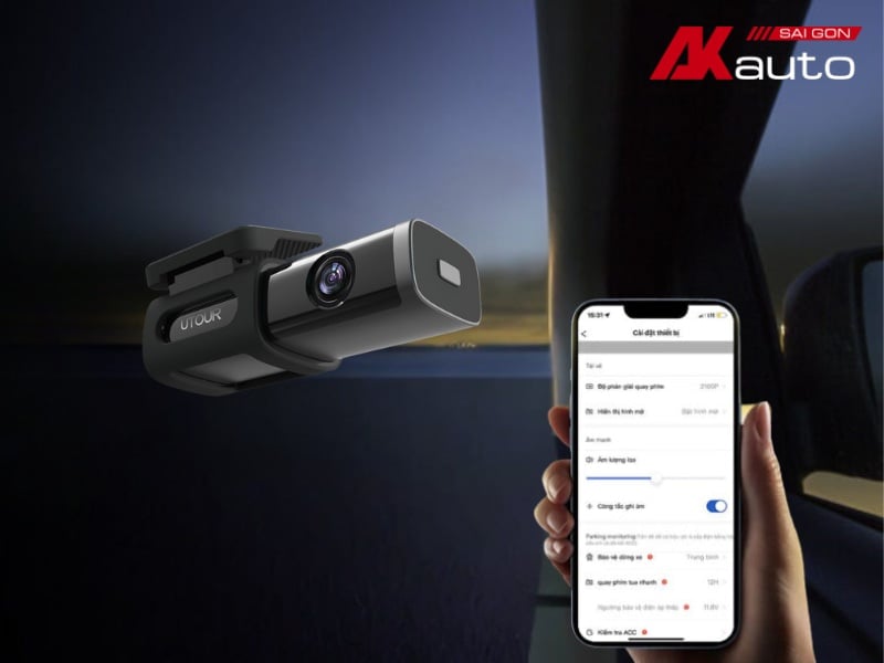 Camera hành trình Utour có thể kết nối với điện thoại