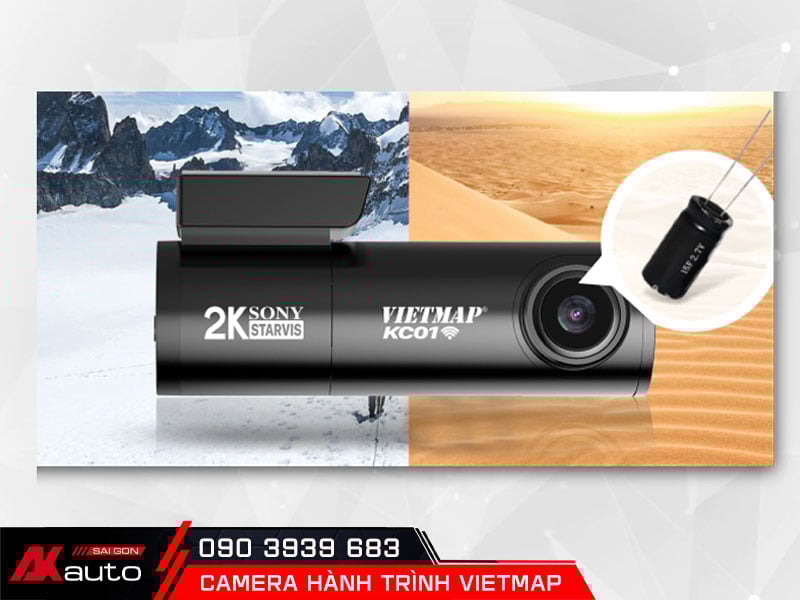 Camera hành trình Vietmap tích hợp pin siêu tụ điện