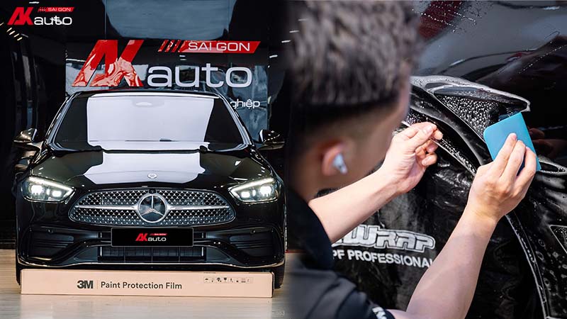 Kỹ thuật thi công dán ppf ô tô 3M cho xe Mercedes