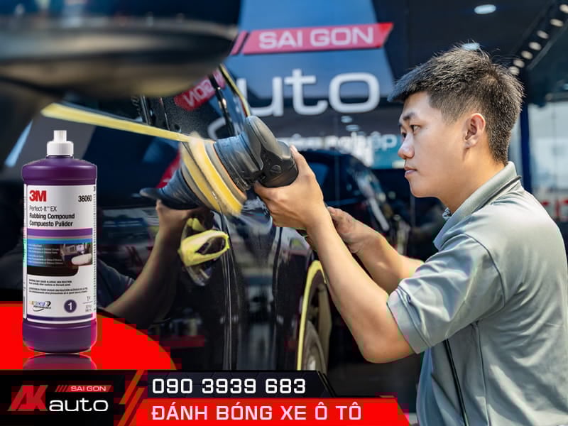 Xả nhám bằng xi 3M bước 1