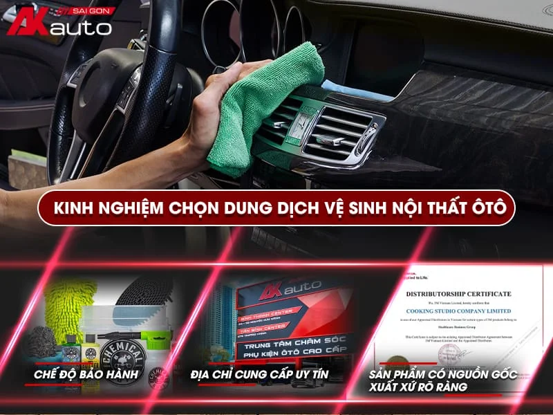 Lựa chọn dung dịch vệ sinh nội thất ô tô cần lưu ý những gì