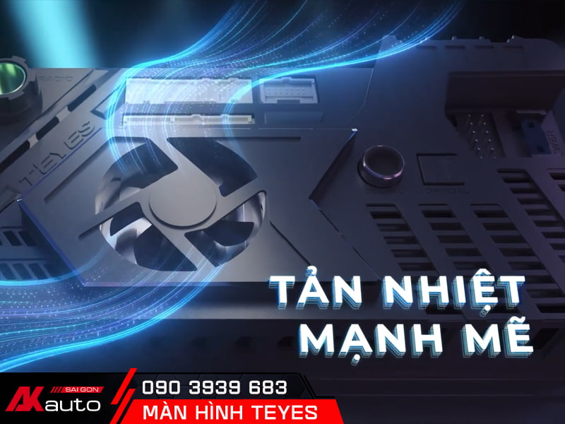 Màn hình android Teyes sở hữu quạt tản nhiệt mạnh mẽ