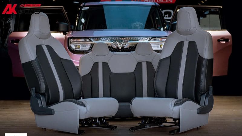 Đổi màu nội thất xám phối đen cho xe VF3