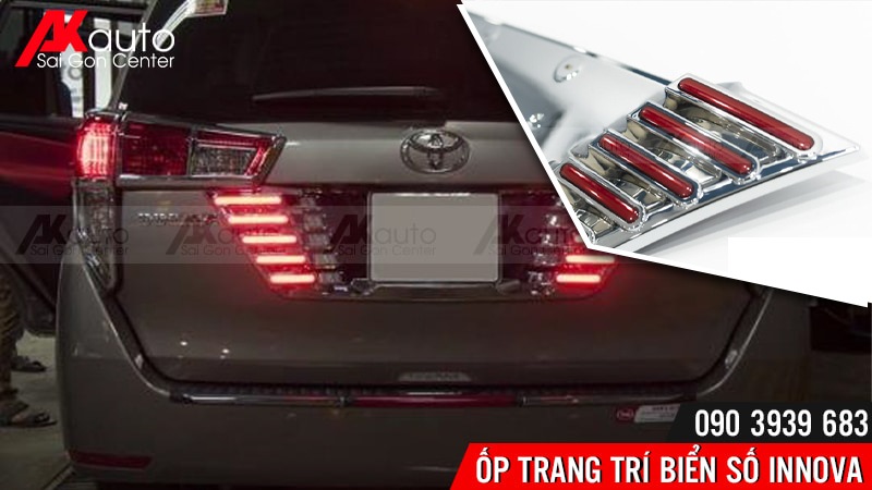 lắp ốp viền khung biển số xe innova hcm
