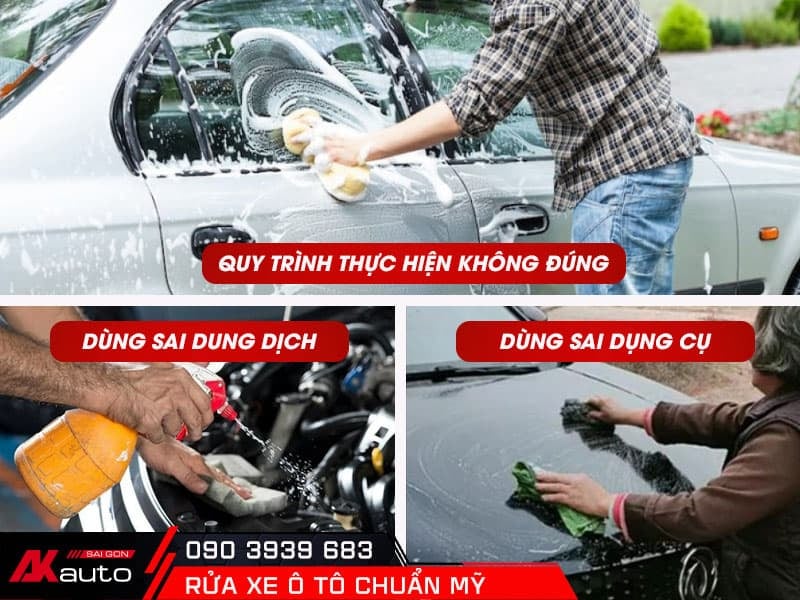 Rửa xe ô tô cấc sai lầm thường gặp